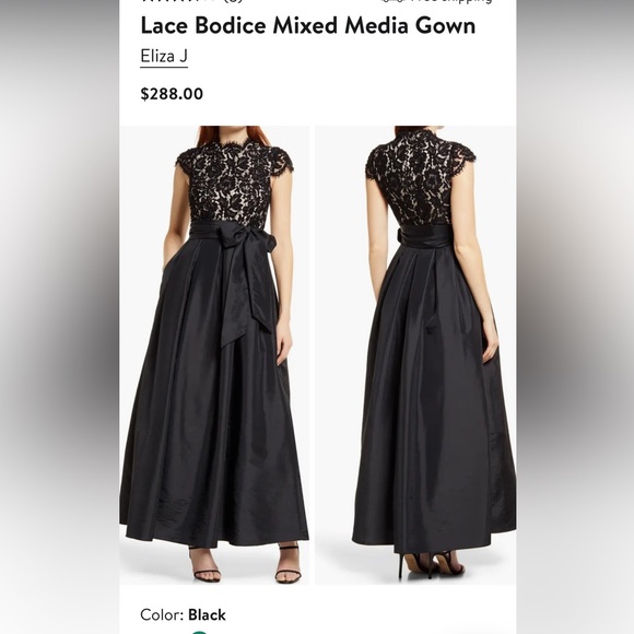 Eliza J Dresses Eliza J Lace Bodice Mixed Media Gown Reposh Poshmark
